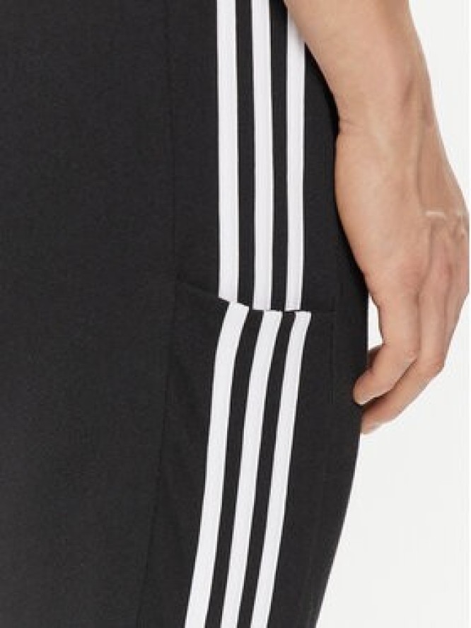 adidas Spodnie dresowe Essentials Single Jersey Tapered Open Hem 3-Stripes Joggers IC0044 Czarny Regular Fit