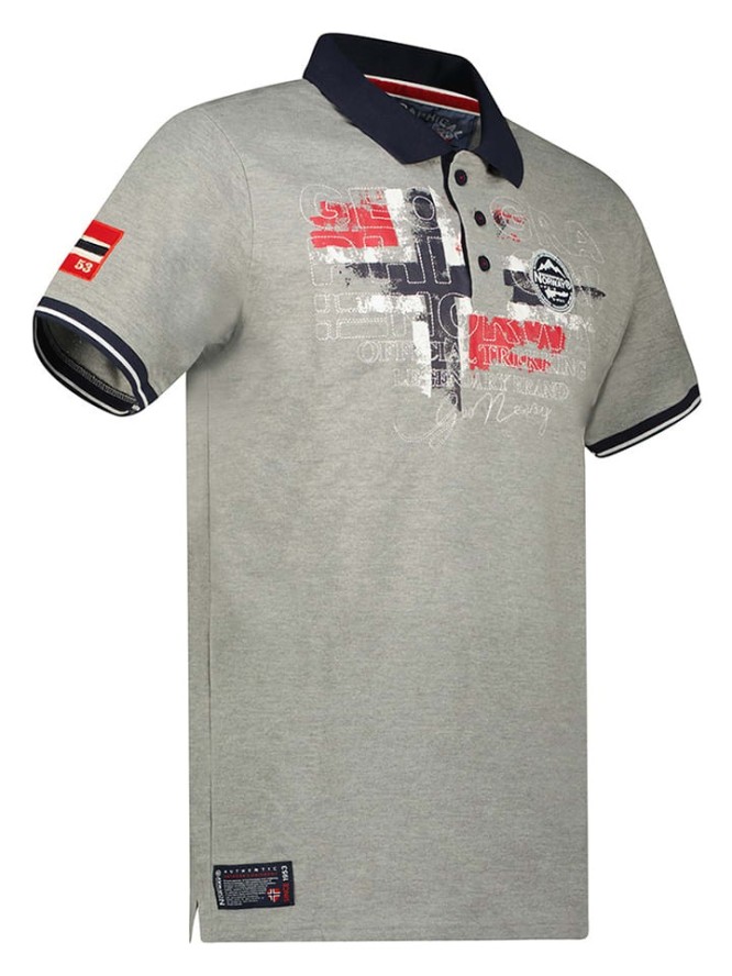 Geographical Norway Koszulka polo w kolorze szarym rozmiar: 3XL