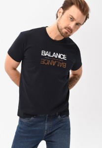 T-shirt z napisem, Comfort Fit, T-BALANCE