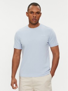 Calvin Klein T-Shirt Micro Logo Interlock K10K109894 Błękitny Regular Fit