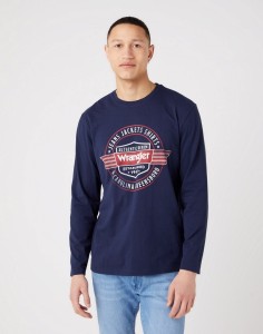 WRANGLER AMERICANA TEE MĘSKA KOSZULKA Z DŁUGIM RĘKAWEM LOGO W70QD3114