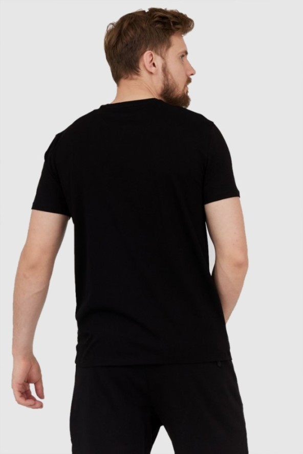 ARMANI EXCHANGE Czarny t-shirt męski z paskiem z logo