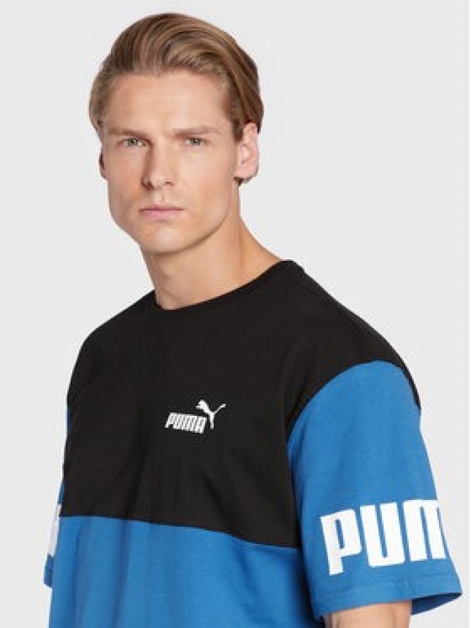 Puma T-Shirt Powr Colorblock 849801 Granatowy Relaxed Fit