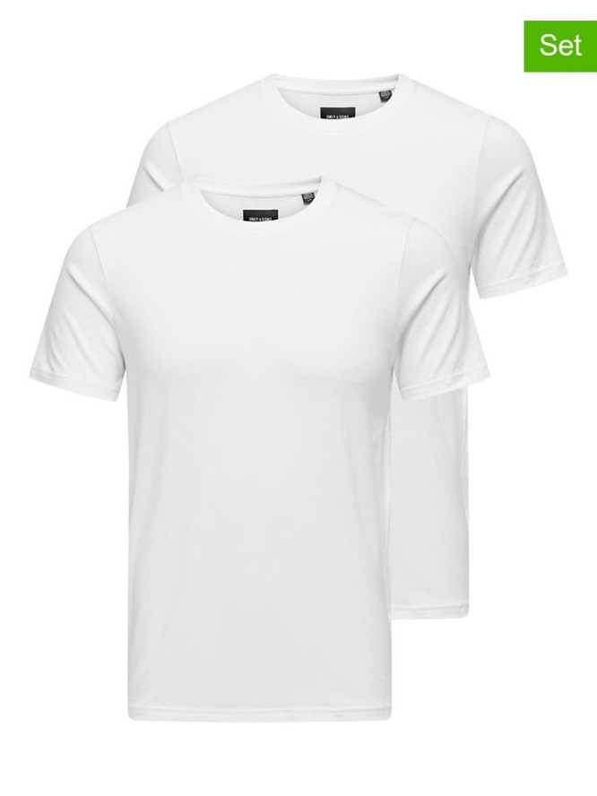 ONLY & SONS Koszulki (2 szt.) w kolorze białym rozmiar: XXL