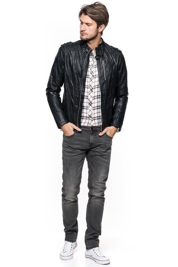 KURTKA SKÓRZANA TOM TAILOR LEATHER-LOOK BIKER JACKET 3721883.00.12 COL. 2578