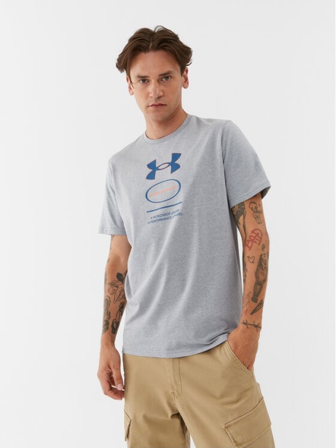 Under Armour T-Shirt Ua Core Novelty Graphic Ss 1380957 Szary Loose Fit