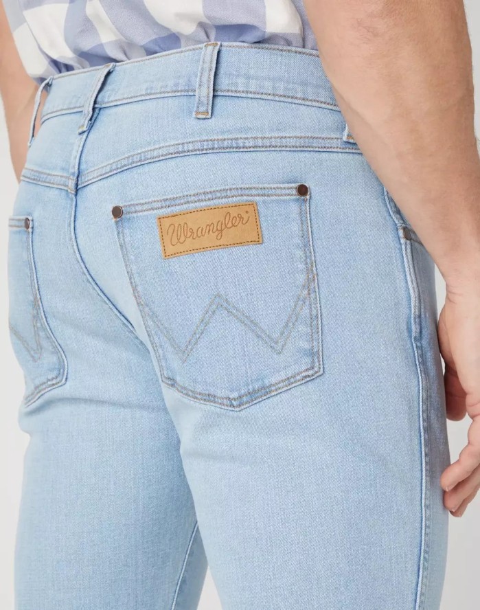 WRANGLER LARSTON MĘSKIE SPODNIE JEANSOWE JEANSY BLUE WAVES W18SHN42H