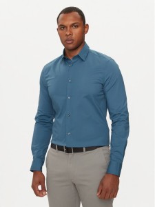 Sisley Koszula 5CNX5QL19 Niebieski Slim Fit