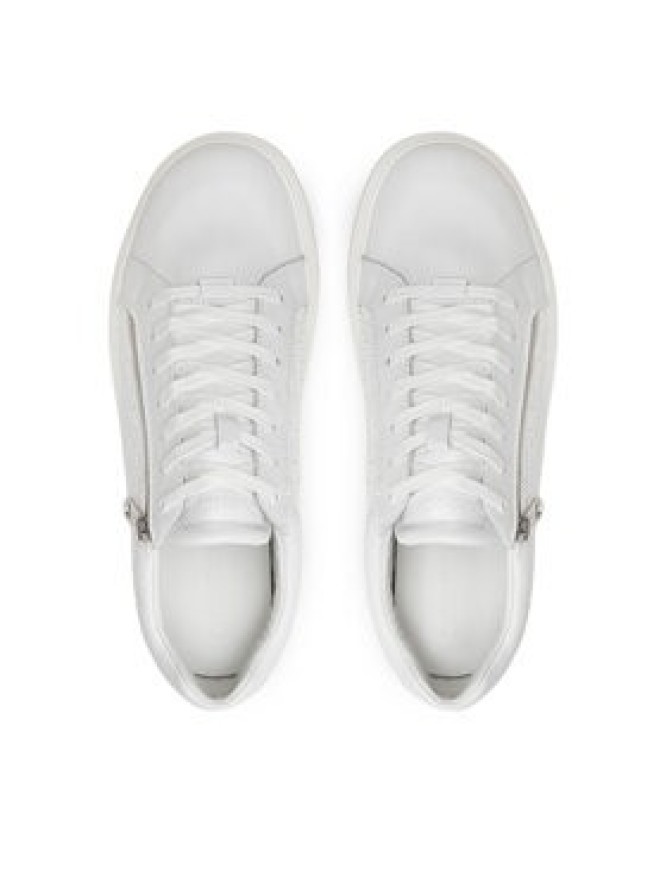 Calvin Klein Sneakersy Low Top Lace Up W/ Zip Mono HM0HM01496 Biały