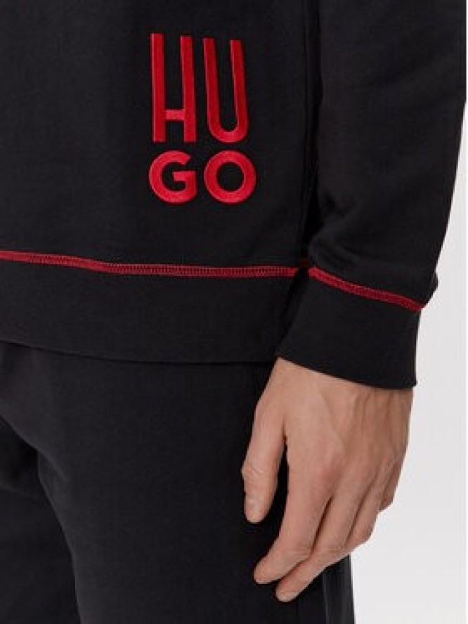 Hugo Bluza Logo 50510524 Czarny Relaxed Fit