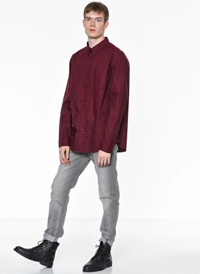 LEE LEE BUTTON DOWN MĘSKA KOSZULA TAWNY PORT L880JQDE