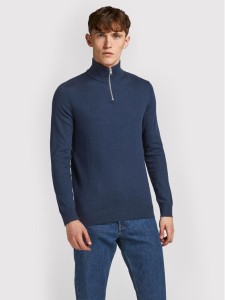 Jack&Jones Sweter Emil 12189339 Granatowy Regular Fit