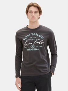 Tom Tailor Longsleeve 1037744 Czarny Regular Fit