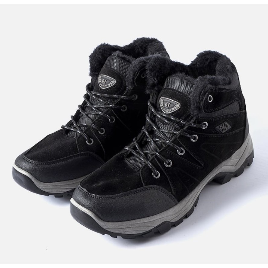Czarne ocieplane buty trekkingowe Fiorenzo
