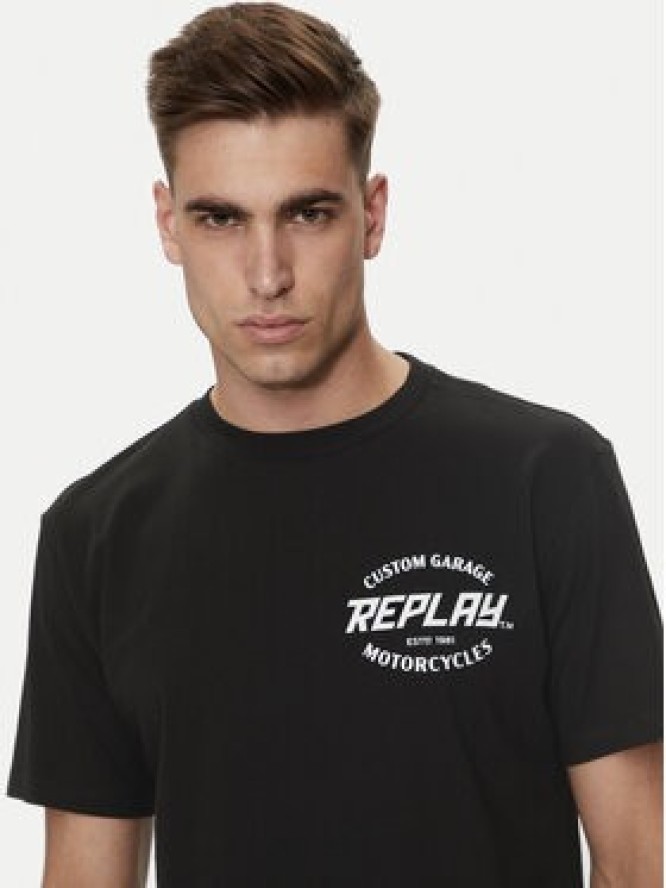 Replay T-Shirt M6874 .000.2660 Czarny Regular Fit