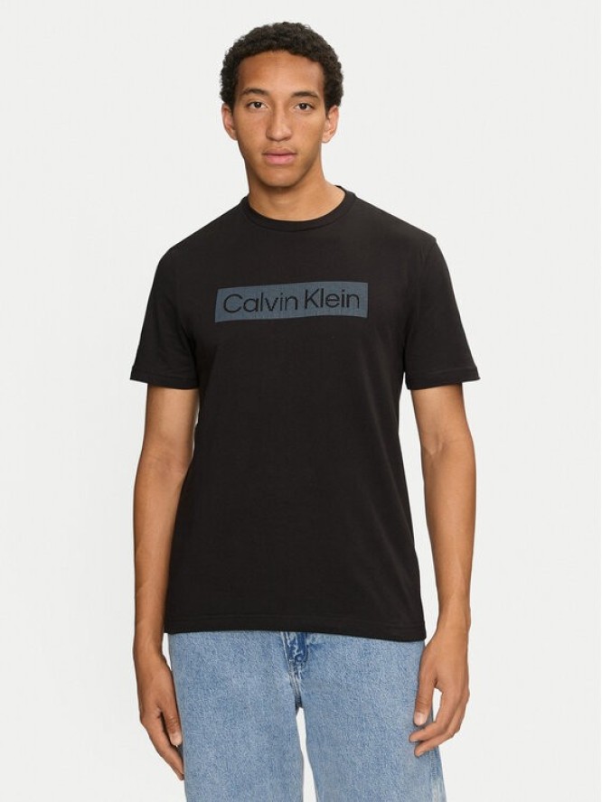 Calvin Klein T-Shirt Striped Logo K10K113590 Czarny Regular Fit