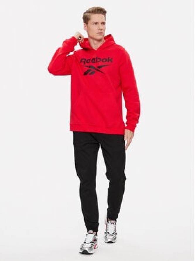 Reebok Bluza Identity Fleece Stacked Logo Pullover Hoodie IM3281 Czerwony