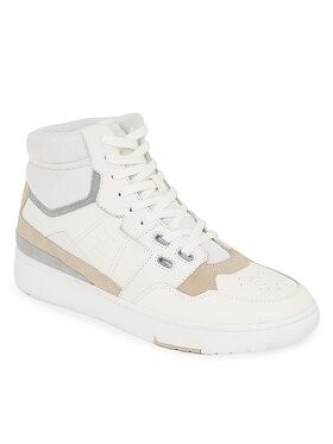 Tommy Hilfiger Sneakersy Th Basket Better Midcut Lth Mix FM0FM04793 Écru