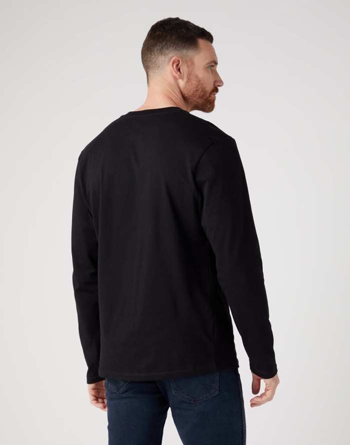 WRANGLER SIGN OFF TEE MĘSKA KOSZULKA Z DŁUGIM RĘKAWEM LONGSLEEVE BLACK 112341137