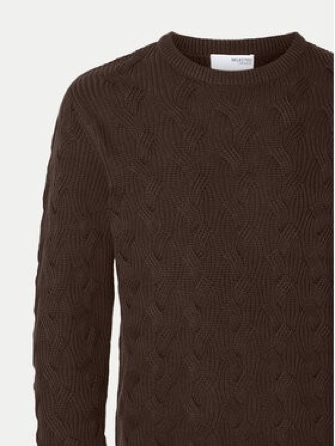 Selected Homme Sweter 16094503 Brązowy Regular Fit