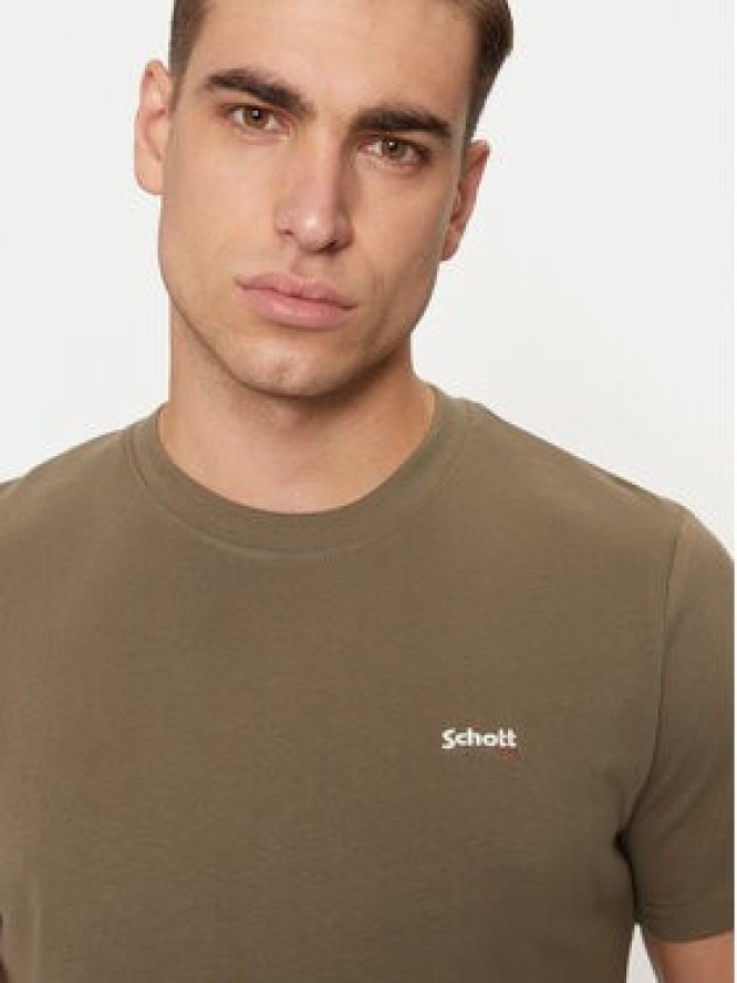 SCHOTT N.Y.C. T-Shirt TSCLAWS1 Khaki Regular Fit