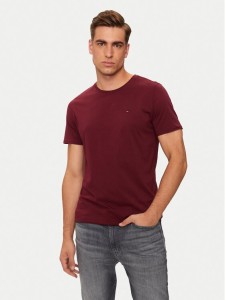 Tommy Jeans T-Shirt DM0DM04411 Bordowy Slim Fit