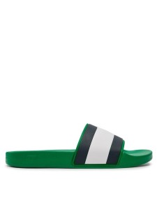 Tommy Jeans Klapki Rubber Th Flag Pool Slide FM0FM04263 Zielony