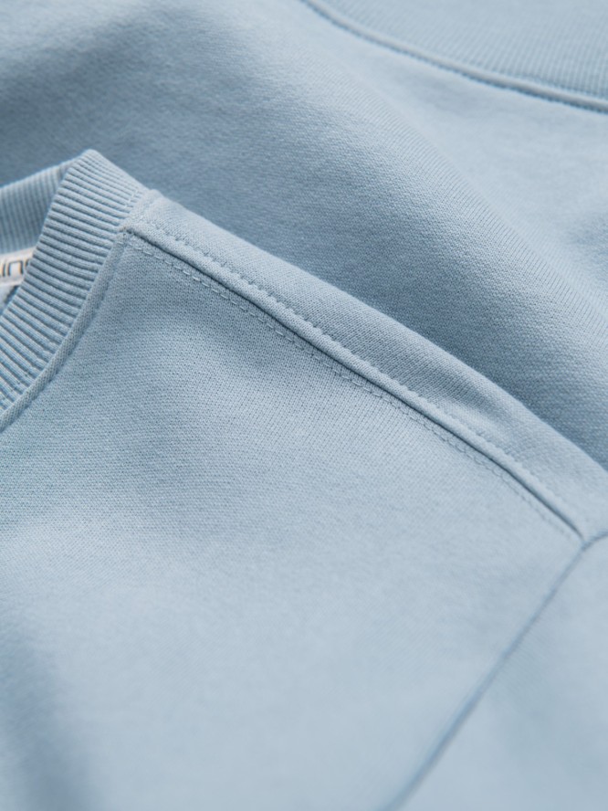 Bluza męska dresowa BASIC z okrągłym dekoltem - niebieska V7 OM-SSBN-0175 - XL