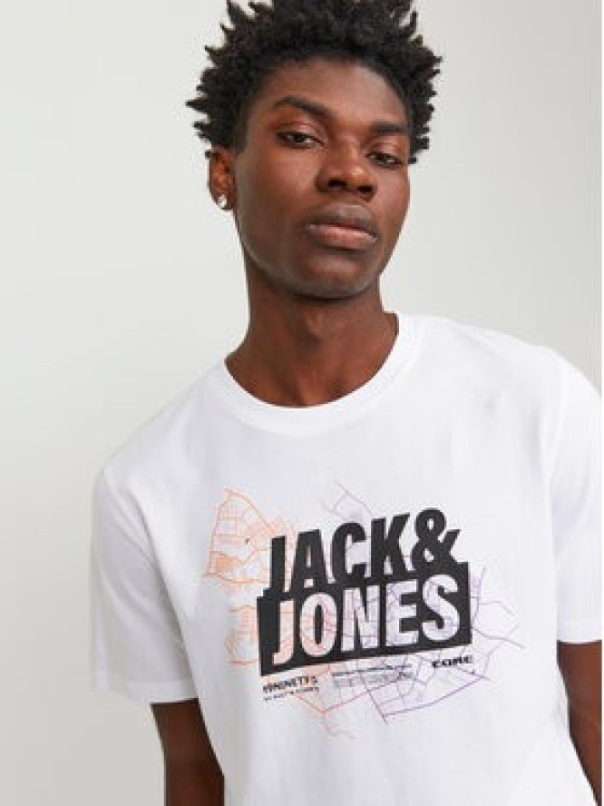 Jack&Jones T-Shirt Map Logo 12252376 Biały Standard Fit