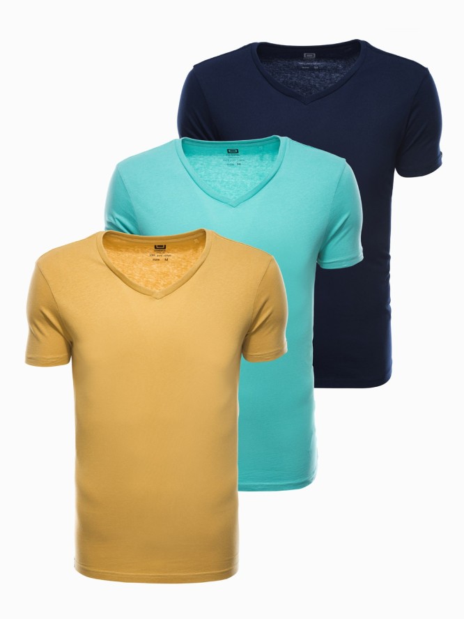 Zestaw koszulek bawełnianych V-NECK 3-pak - mix V7 Z29 - XXL