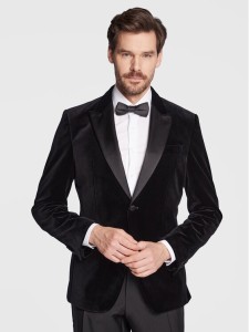 Boss Marynarka H-Hutson-Tux-231 50484709 Czarny Slim Fit