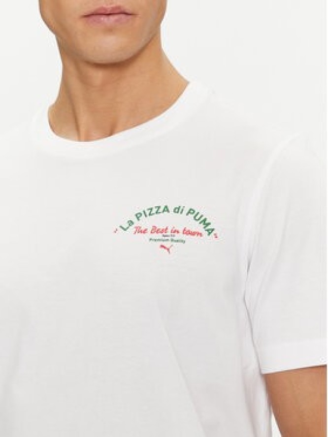 Puma T-Shirt Graphics Pizza 625415 Biały Regular Fit