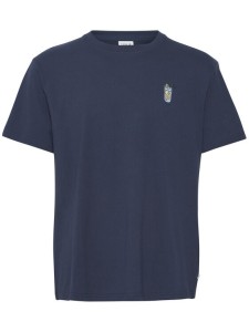 Solid T-Shirt 21107947 Granatowy Regular Fit