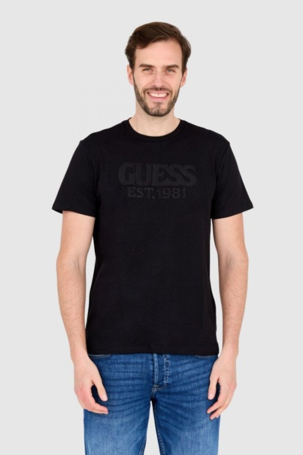 GUESS T-shirt czarny slim fit