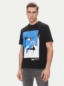 KARL LAGERFELD T-Shirt A2M17036 Czarny Regular Fit