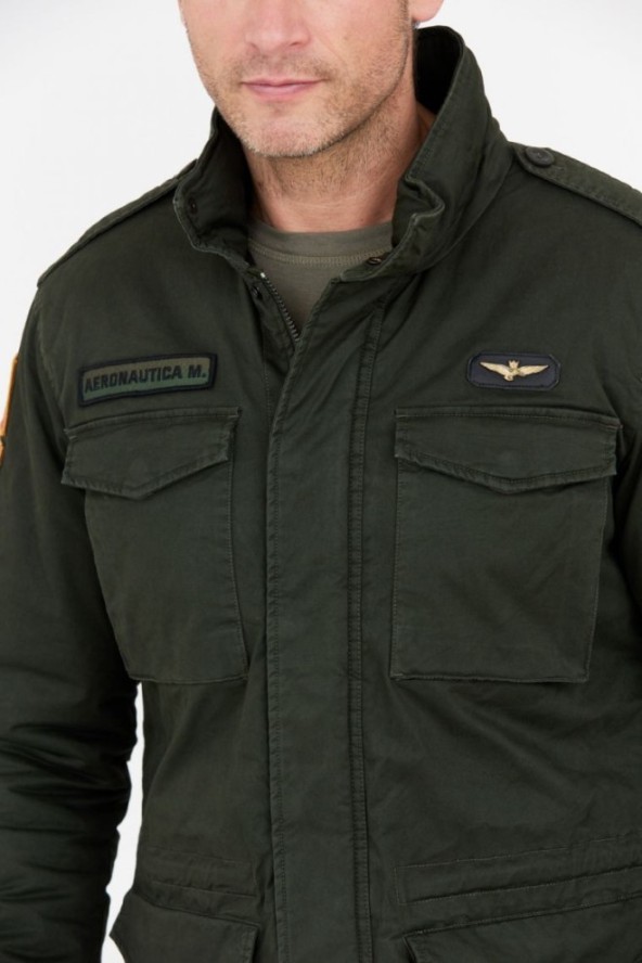 AERONAUTICA MILITARE Zielona kurtka męska parka