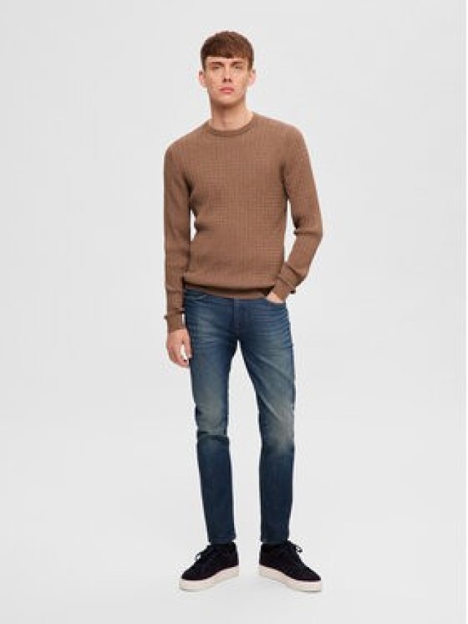 Selected Homme Sweter 16090606 Brązowy Regular Fit