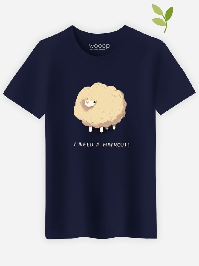 WOOOP Koszulka "Haircut Sheep" w kolorze granatowym rozmiar: M