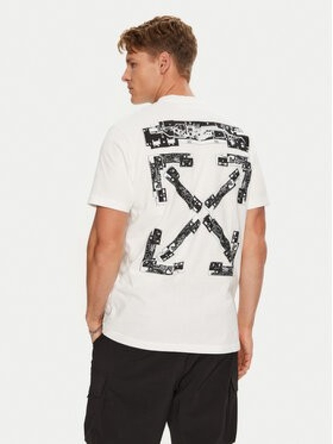 Off-White T-Shirt OMAA027T22JER0010110 Biały Regular Fit