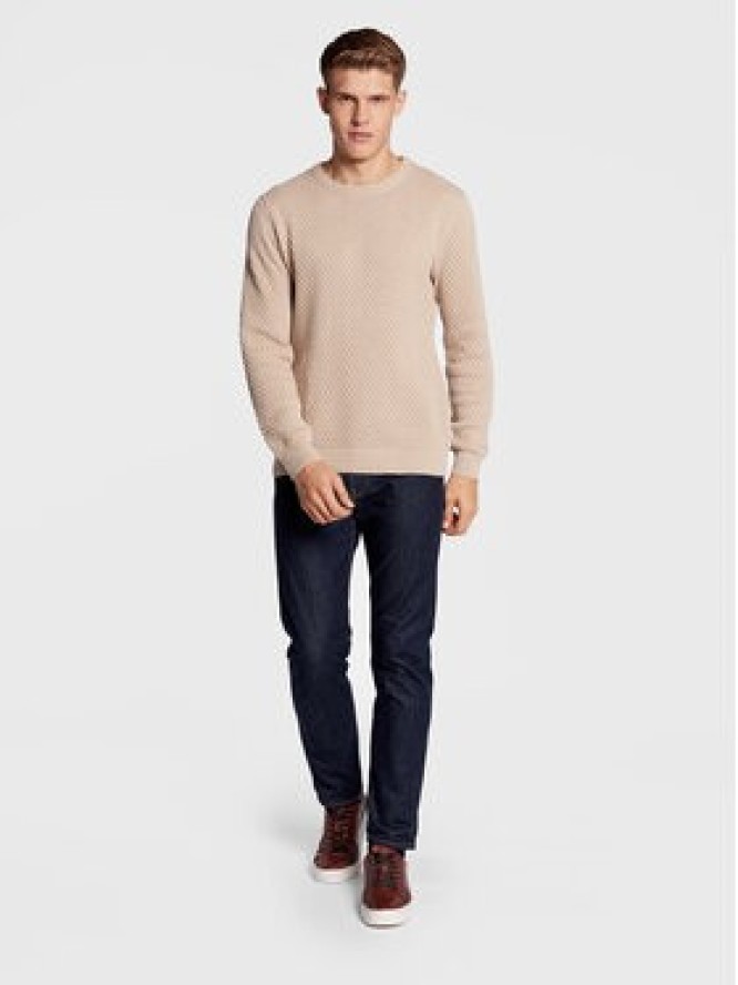 Solid Sweter 21107143 Beżowy Regular Fit