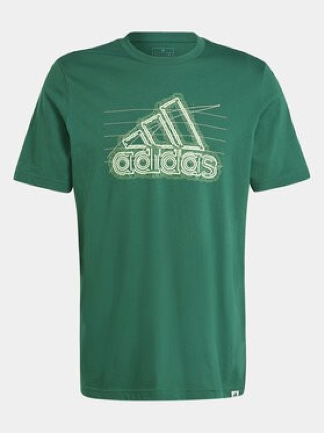 adidas T-Shirt Growth Badge Graphic IN6262 Zielony Regular Fit