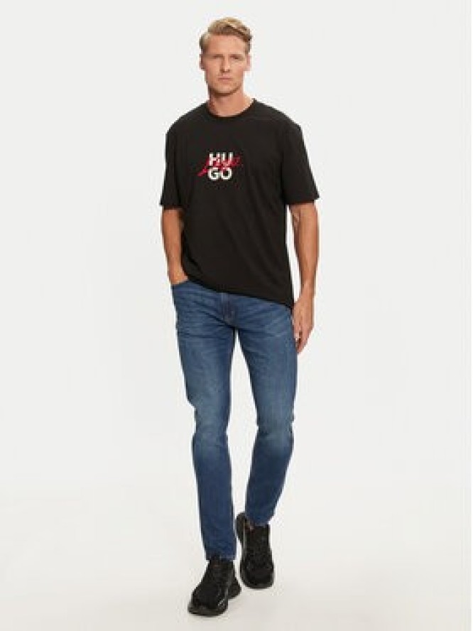 Hugo T-Shirt Dlongny 50521076 Czarny Relaxed Fit