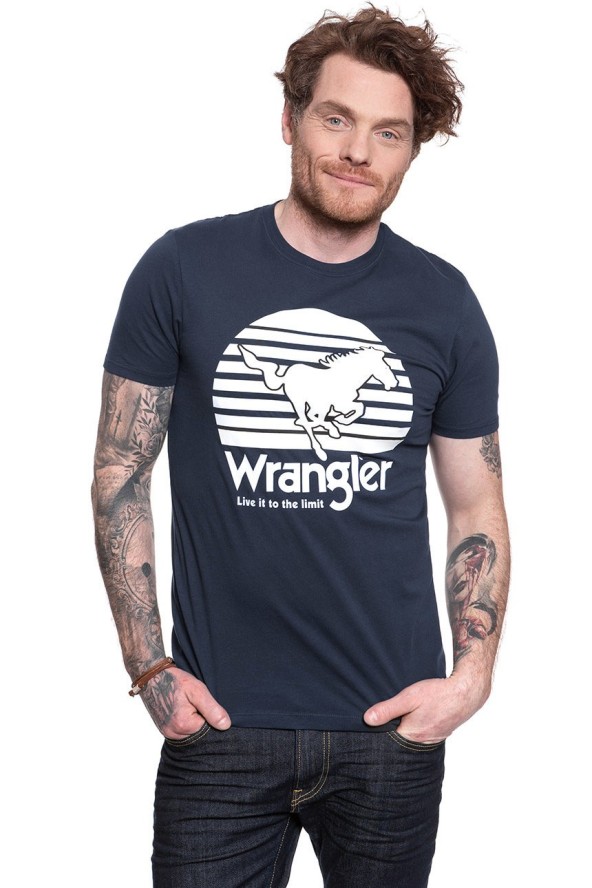 WRANGLER T SHIRT SS HORSE TEE DARK NAVY W7G1D3XAE