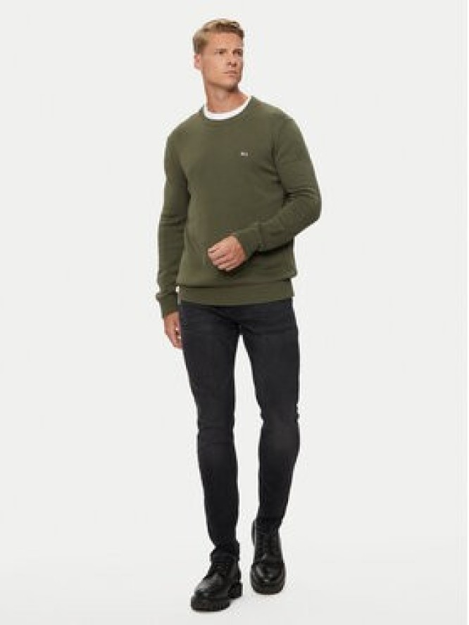 Tommy Jeans Sweter Essential DM0DM18370 Zielony Slim Fit