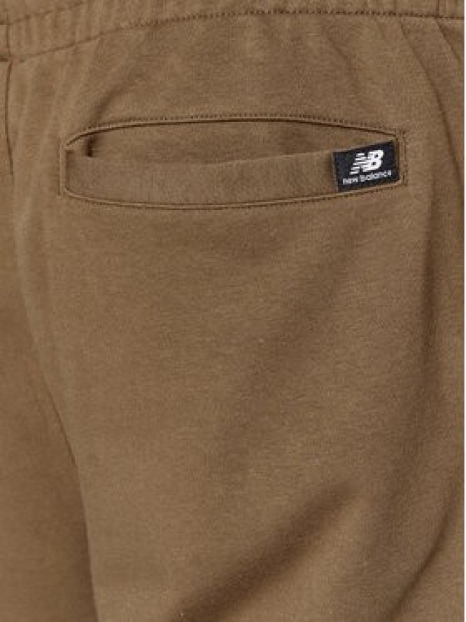 New Balance Spodnie dresowe Essentials Stacked Logo French Terry Sweatpant MP31539 Brązowy Regular Fit