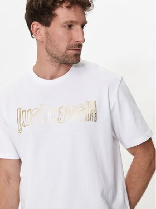 Just Cavalli T-Shirt 76OAHG15 Biały Regular Fit