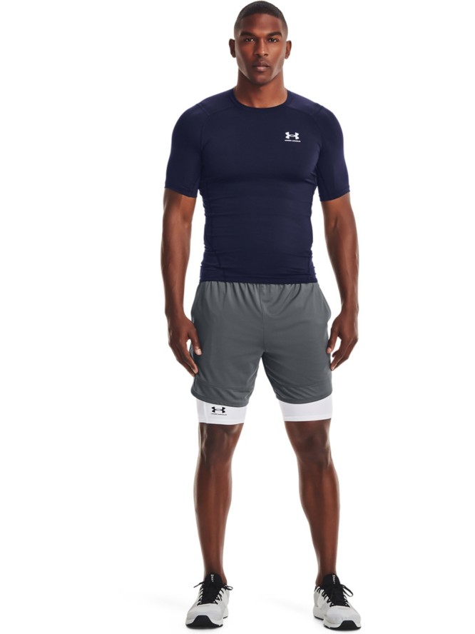 Koszulka treningowa męska Under Armour UA Hg Armour Comp Ss - granatowa