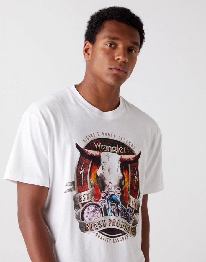 MĘSKI T-SHIRT WRANGLER SS SEASONAL TEE REAL WHITE W7ADGFXW1 112131330