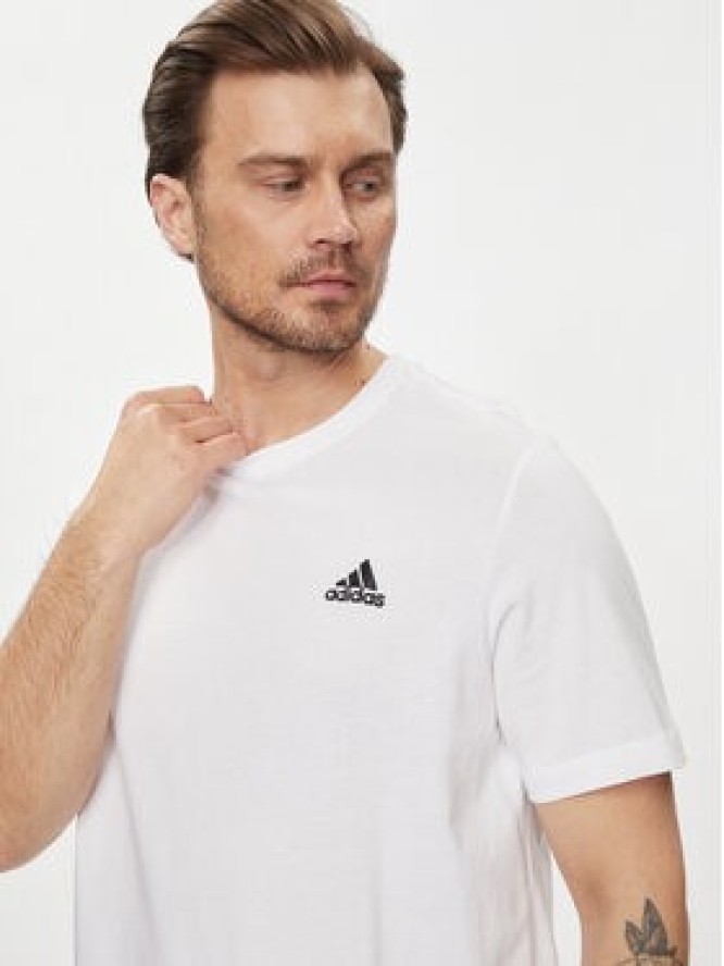 adidas T-Shirt Essentials Single Jersey Embroidered Small Logo T-Shirt IC9286 Biały Regular Fit