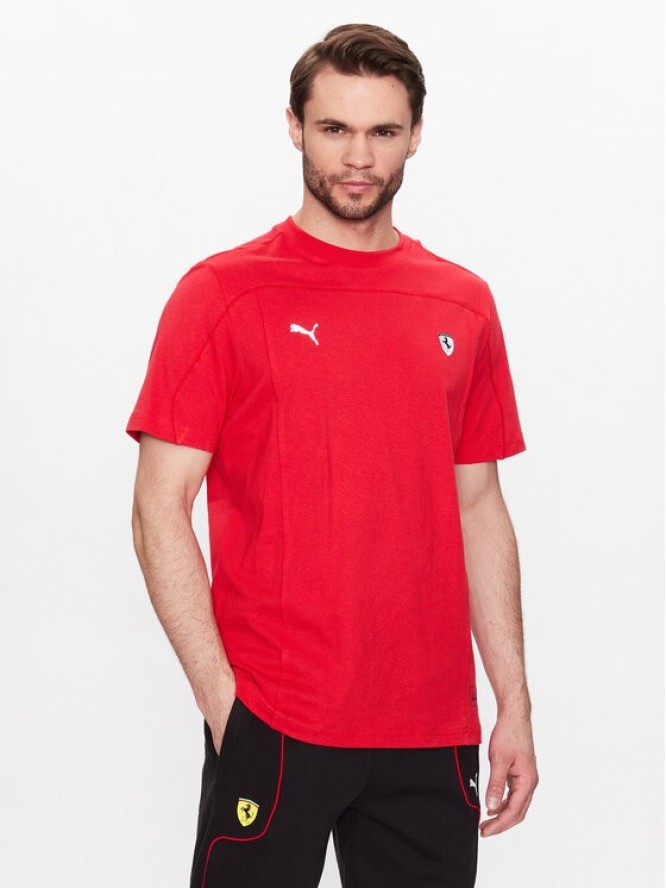 Puma T-Shirt Ferrari Style 538332 Czerwony Regular Fit